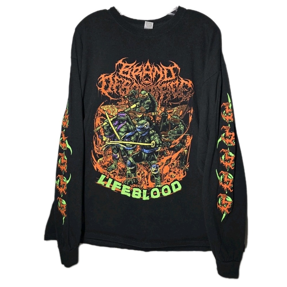 Black Sanguisugabogg Lifeblood Teenage Mutant Ninja Turtles Long Sleeve Band 2XL